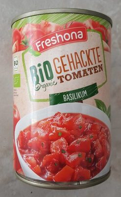 Bio gehackte Tomaten Basilikum