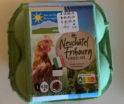 4 œufs Neuchâtel-Fribourg élevage en plein air
