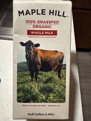 100% Grassfed Orangic Whole Milk